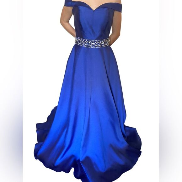 Dresses & Skirts - The Secret Dress Off the Shoulders Elegant Blue Formal Prom Dress